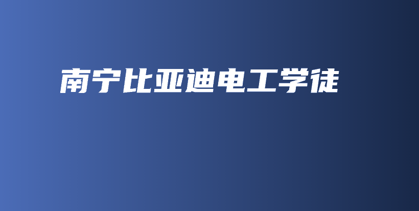 南宁比亚迪电工学徒插图