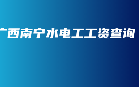 广西南宁水电工工资查询